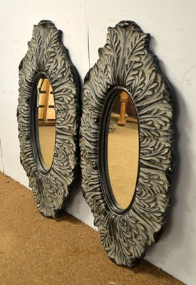 Lot 71 - Pair of oval wall mirrors