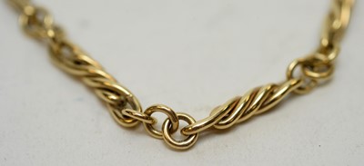 Lot 194 - A 9ct yellow gold fancy link chain necklace