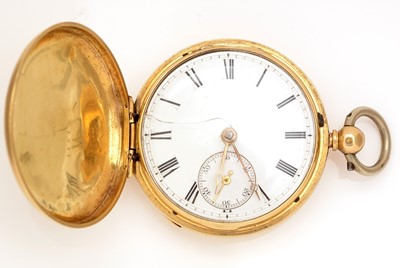 Lot 373 - An 18ct yellow gold cased hunter pocket watch