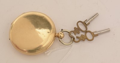 Lot 373 - An 18ct yellow gold cased hunter pocket watch