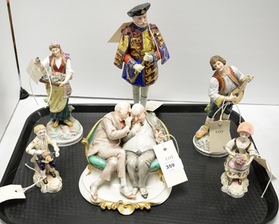 Lot 359 - A selection of decorative ceramic figures.