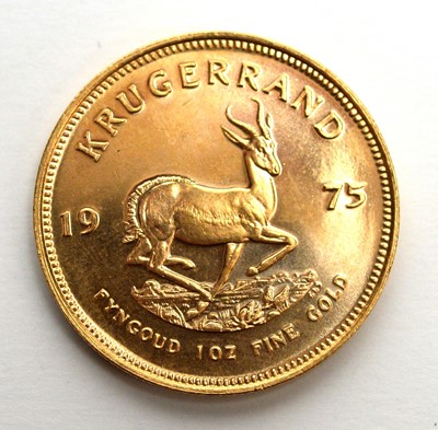 Lot 221 - South Africa 1oz fine gold Krugerrand, 1975.