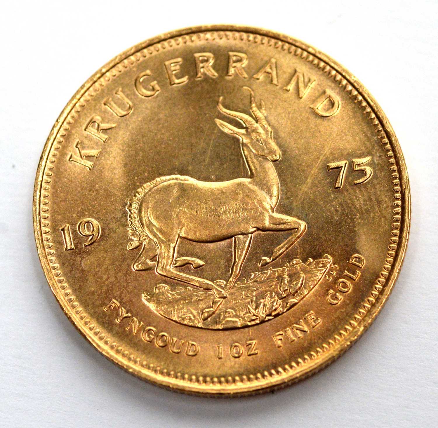 Lot 231 - South Africa 1oz fine gold Krugerrand, 1975.