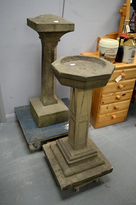 Lot 573 - A composite birdbath; and a composite pedestal.