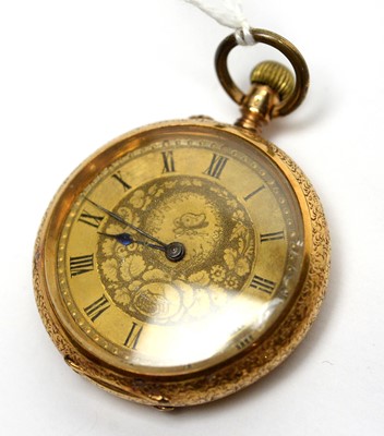 Lot 252 - An 18ct yellow gold fob watch