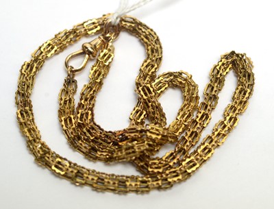 Lot 244 - A yellow metal fancy link chain necklace