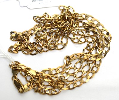 Lot 245 - Two 9ct yellow gold curb link chain necklaces