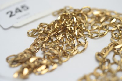 Lot 245 - Two 9ct yellow gold curb link chain necklaces