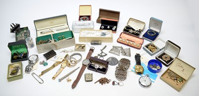 Lot 284 - A large box of costume watches and other items