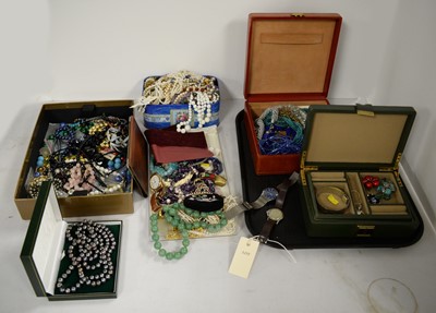 Lot 302 - A selection of costume jewellery and watches.