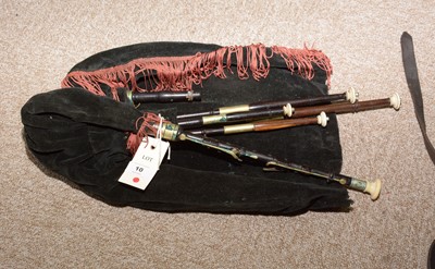 Lot 10 - Cased set of Northumbrian small pipes.