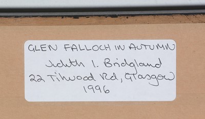 Lot 655 - Judith Bridgland - Glen Falloch in Autumn | oil