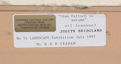 Lot 655 - Judith Bridgland - Glen Falloch in Autumn | oil