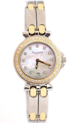 Lot 382 - EP Piquignet: a stainless steel wristwatch