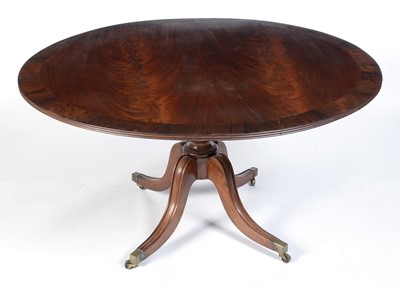 Lot 1034 - An 19th Century mahogany and rosewood banded tilt-action breakfast table