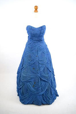 Lot 1242 - 1950s cornflower blue ball gown