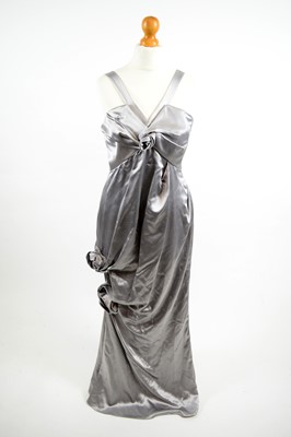 Lot 1267 - A Christian Dior grey silk evening dress