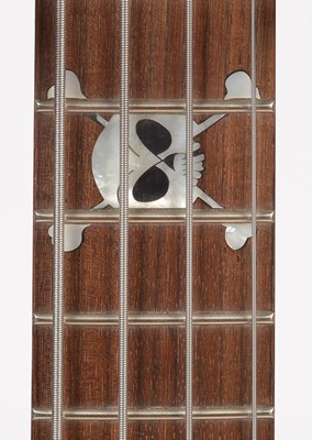 Lot 86 - A Squier MB-4 Skull and Crossbones Bass Guitar