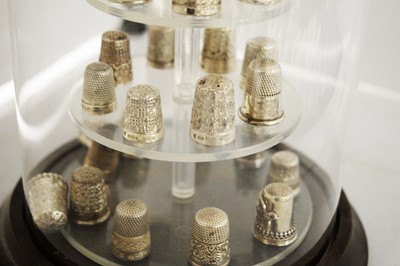 Lot 299 - A collection of silver thimbles.