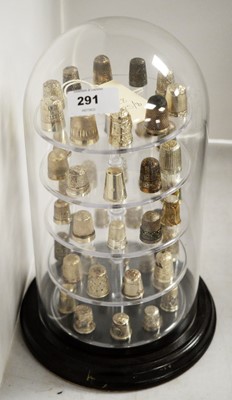 Lot 291 - A collection of silver thimbles.