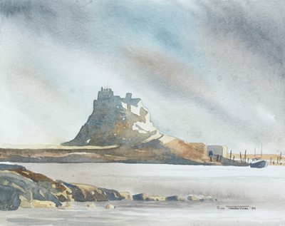 Lot 53 - Ron Thornton - Lindisfarne and the Coast | watercolour
