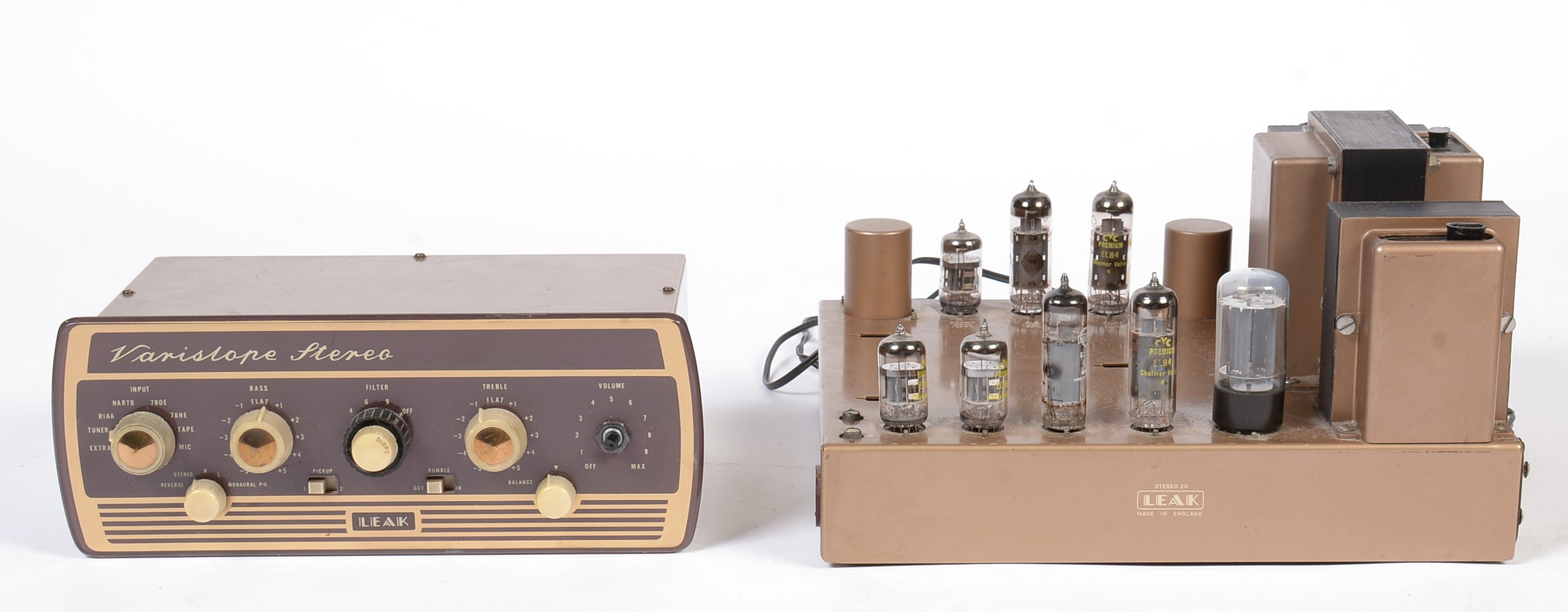 Leak Stereo 20 amplifier and a Leak Varislope pre-amp