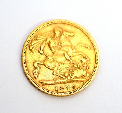 Lot 156 - A Queen Victoria gold half sovereign, 1894.