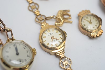 Lot 226 - Four gold and yellow metal cased cocktail watches