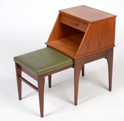 Lot 353 - Chippy Heath: a mid Century teak telephone seat.