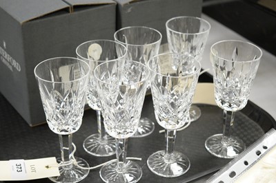 Lot 373 - Waterford Crystal 'Lismore' sherry glasses