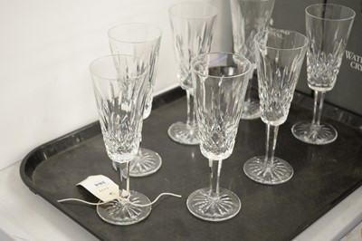 Lot 384 - Waterford crystal 'Lismore' champagne flutes