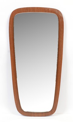 Lot 445 - A mid-Century teak wall mirror.