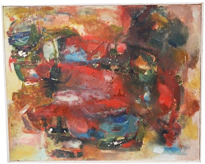 Lot 599 - John Dillistone - Abstract and Texture in Red and Blue | oil