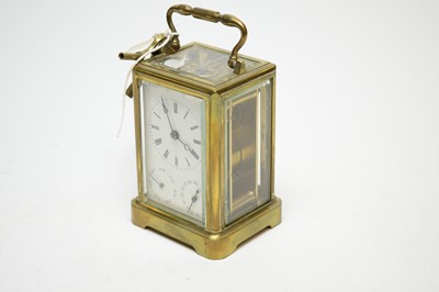 Lot 401 - A 19th Century French brass cased carriage clock