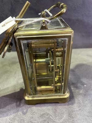 Lot 401 - A 19th Century French brass cased carriage clock