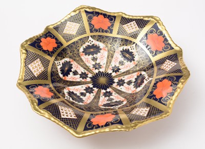Lot 785 - A Royal Crown Derby 'Imari' pattern stemmed circular comport.