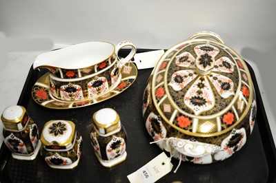 Lot 456 - A Royal Crown Derby Imari pattern oval twin-handled tureen and cover and other items
