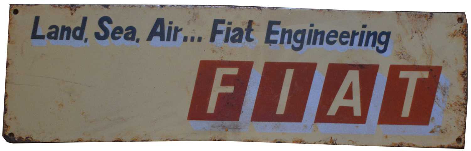Lot 722 - Fiat enamel advertising sign