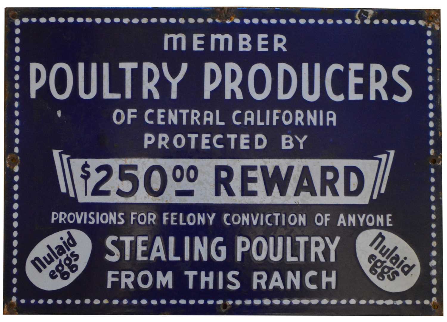 Lot 729 - Poultry Producers enamel advertising sign