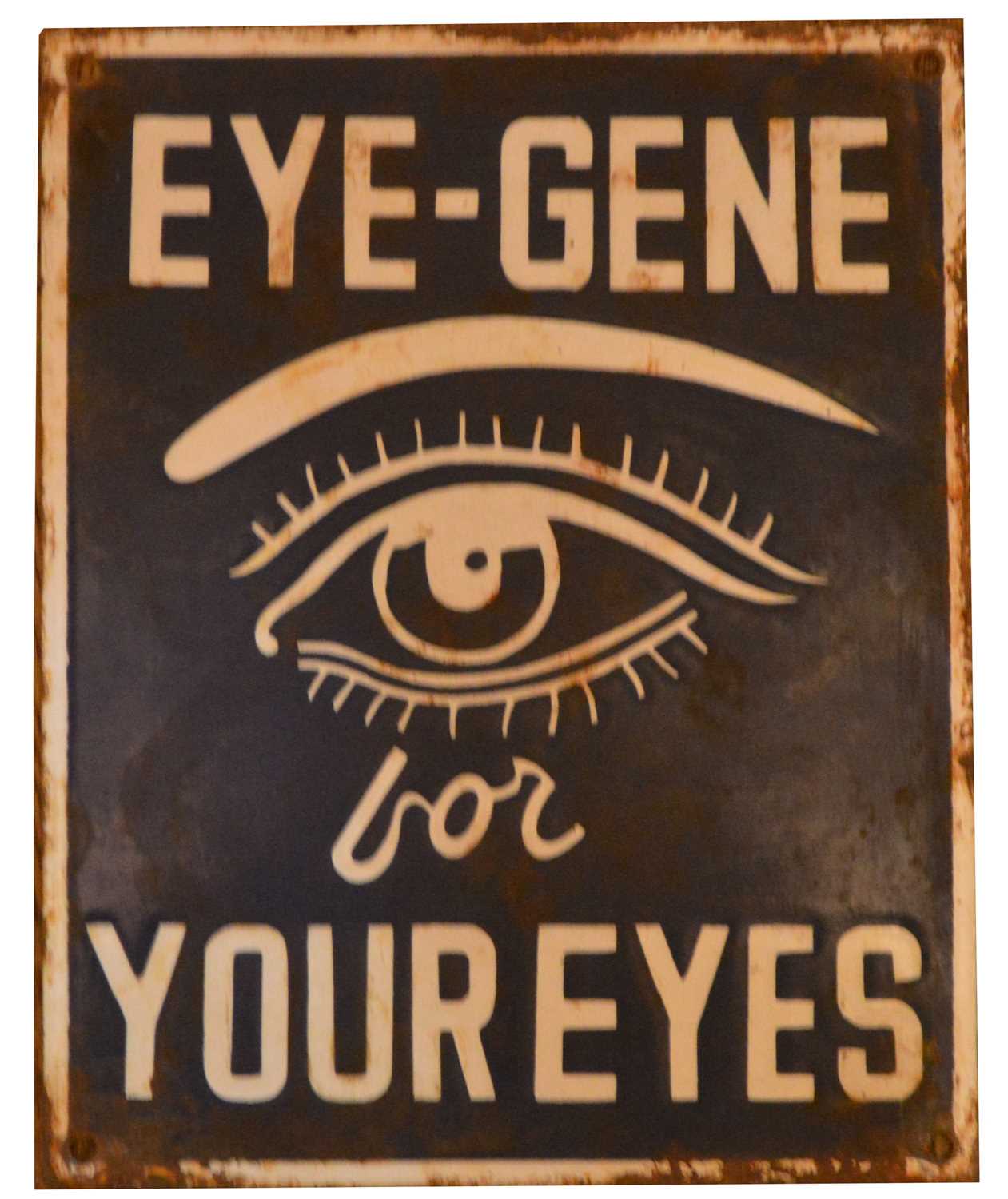 Lot 734 - Eye-Gene enamel advertising sign