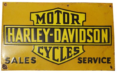 Lot 742 - Harley-Davidson Motor Cycles enamel advertising sign