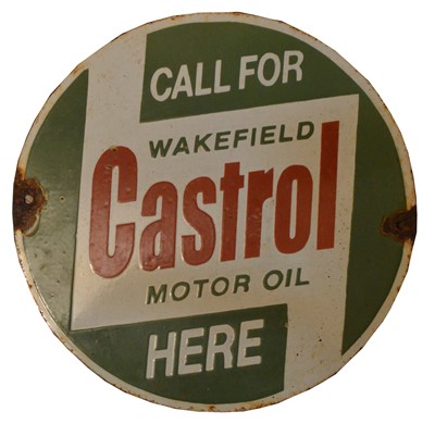 Lot 743 - Castrol enamel advertising sign