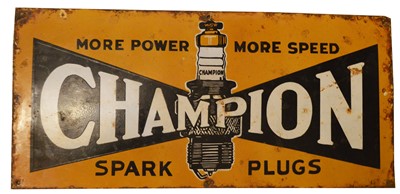 Lot 748 - Champion Spark Plugs enamel advertising sign