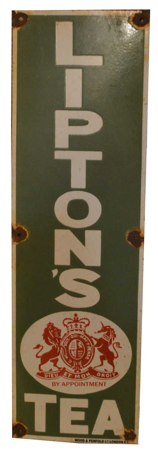 Lot 755 - Lipton's Tea enamel advertising sign