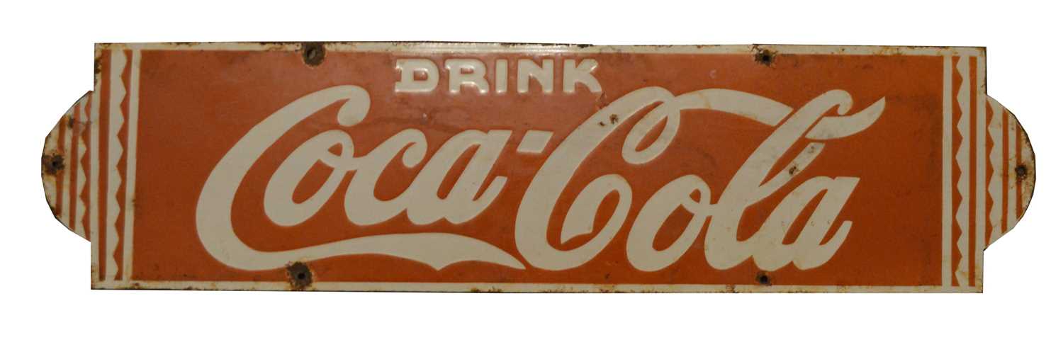 Lot 757 - Coca-Cola enamel advertising sign