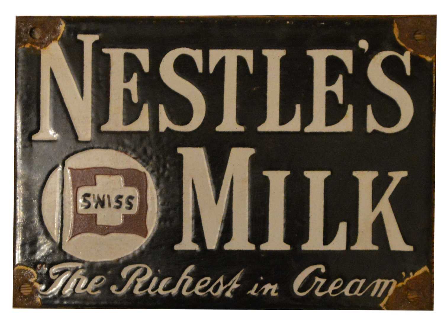 Lot 762 - Nestle's Milk enamel advertising sign