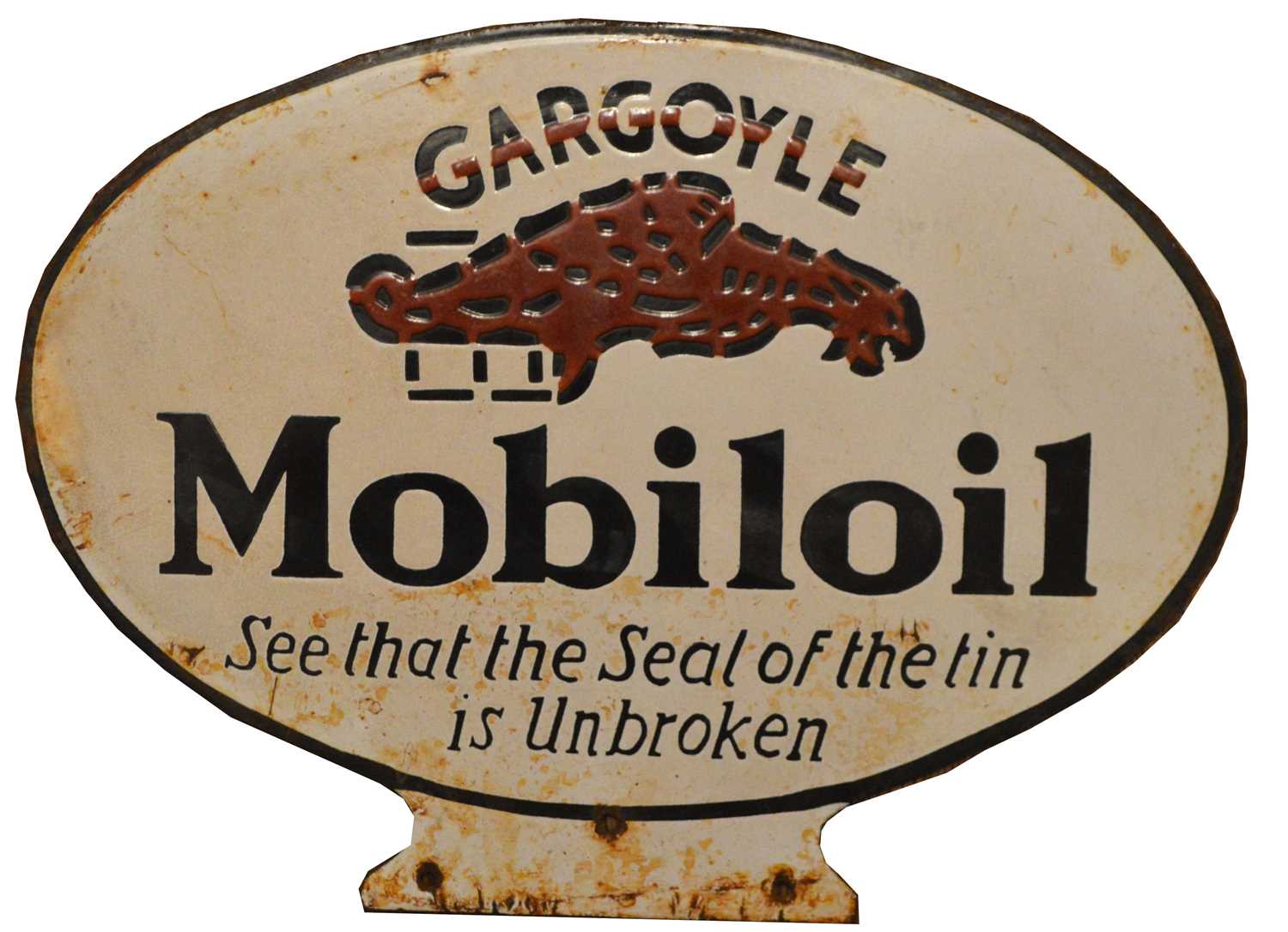 Lot 768 - Mobiloil enamel advertising sign