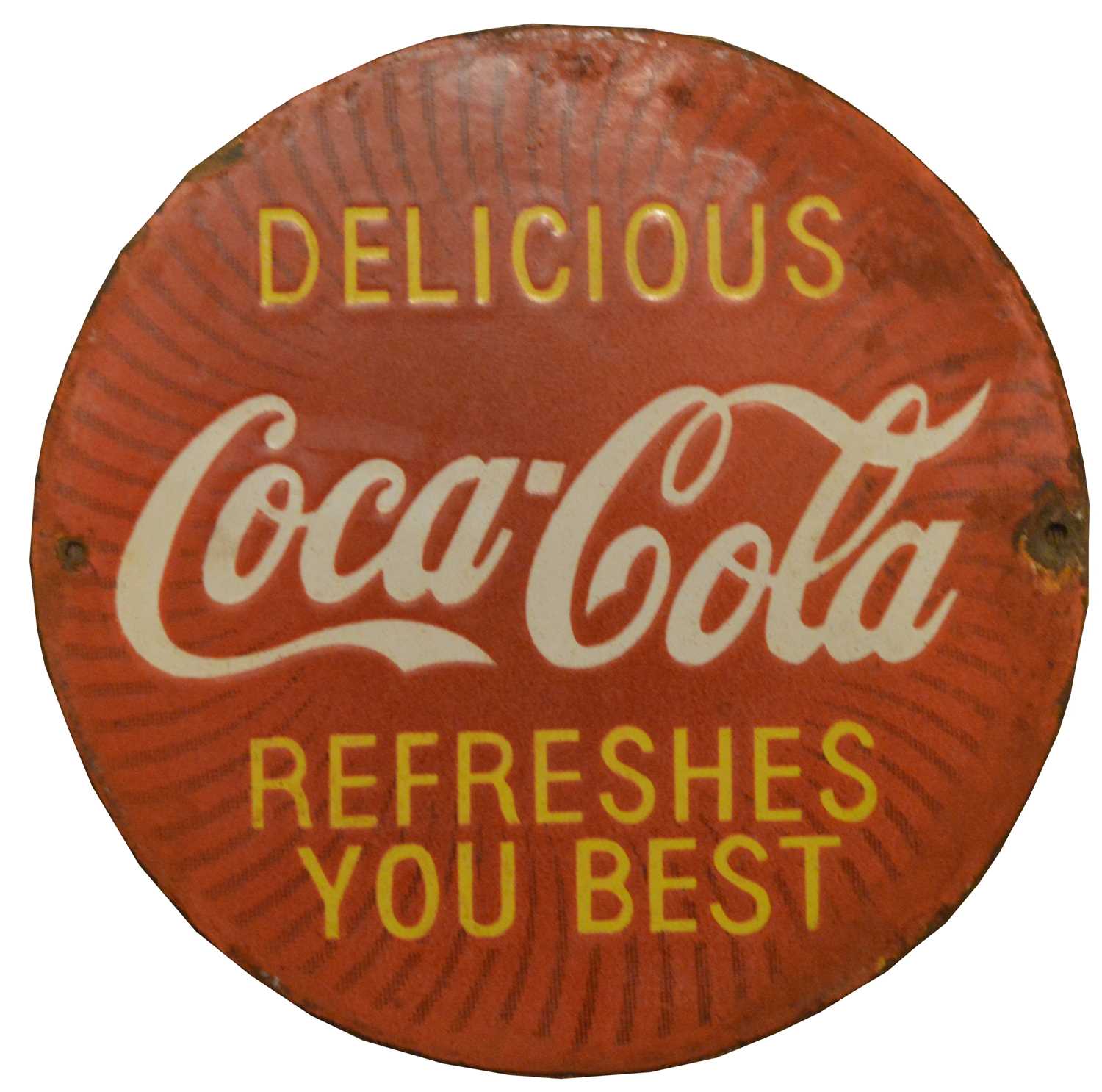 Lot 769 - Coca-Cola enamel advertising sign