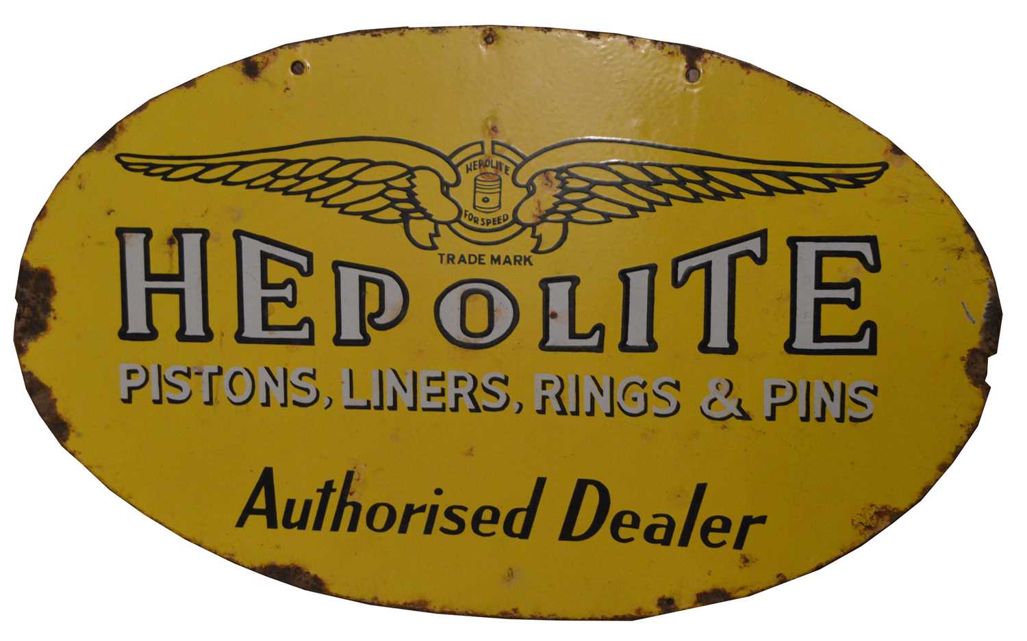 Lot 773 - Hepolite enamel advertising sign