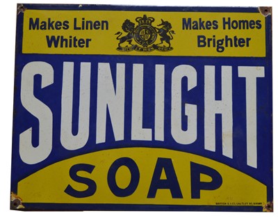 Lot 774 - Sunlight Soap enamel advertising sign